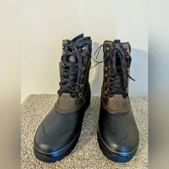 KHOMBU Men's Kenny Leather Duck‎ Snow Boots Waterproof -20 Degrees ~ Size 10 NIB