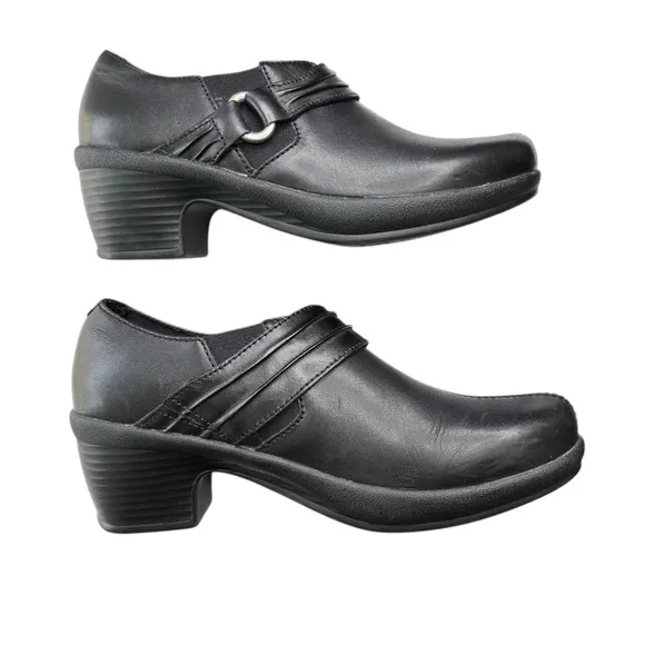 Klogs Footwear Boca Women’s Comfort Clogs Shoes Size 8.5 Black Leather Academia