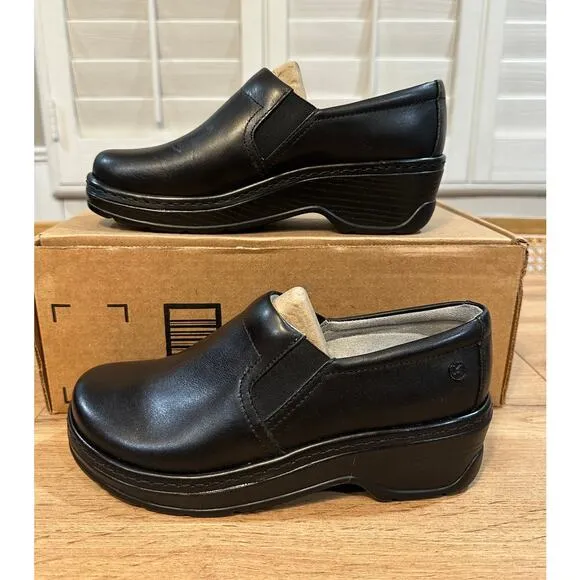 Klogs Footwear Women's Naples Mules Black Smooth Leather 7.5 Medium NWOB Nurses