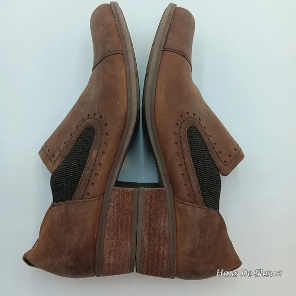 Kork-Ease 11 M Shoes Korks Brown Leather Slip On Cap Toe Gertrude Boho Artsy