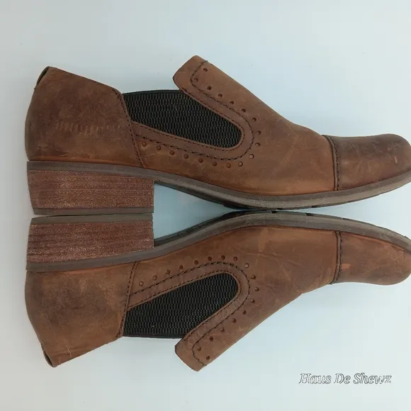 Kork-Ease 11 M Shoes Korks Brown Leather Slip On Cap Toe Gertrude Boho Artsy