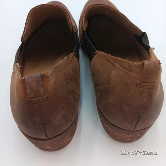 Kork-Ease 11 M Shoes Korks Brown Leather Slip On Cap Toe Gertrude Boho Artsy