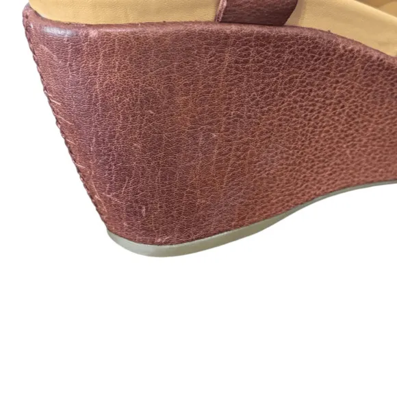 Kork-Ease Keirn Cork &amp; Leather Platform Wedge Sandals - Tan - Size 8