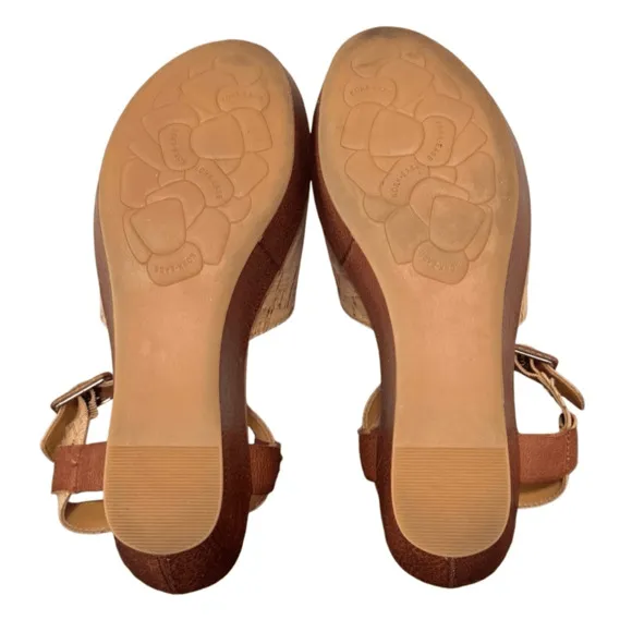 Kork-Ease Keirn Cork &amp; Leather Platform Wedge Sandals - Tan - Size 8