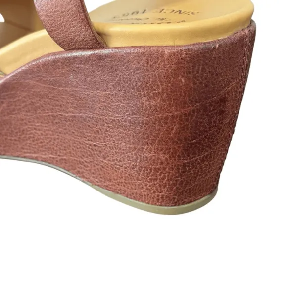 Kork-Ease Keirn Cork &amp; Leather Platform Wedge Sandals - Tan - Size 8