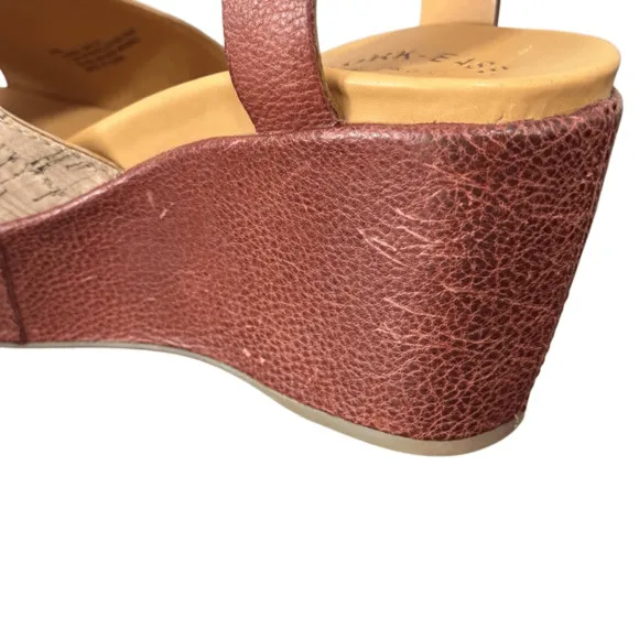 Kork-Ease Keirn Cork &amp; Leather Platform Wedge Sandals - Tan - Size 8