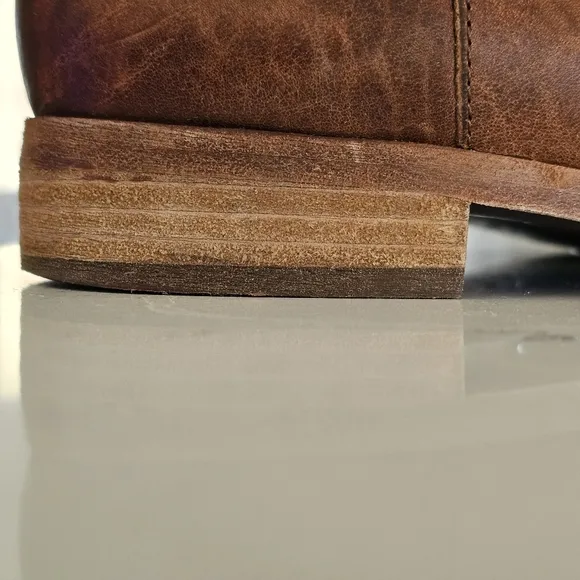 Kork-Ease Rue Tall Brown Leather Boots Womens Size 9 Classic Suede Side Zip