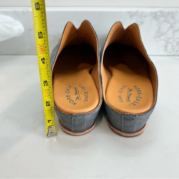 Kork Ease Women's Para Clog Wedge Leather Shoes Blue Brown 9 Slip On