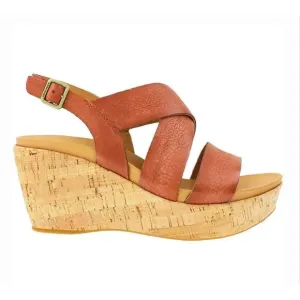 Kork-Ease Ashcroft Leather Wedge Sandal Etiope Brown Size 9