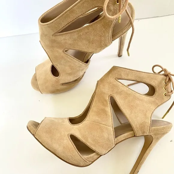Kurt Geiger Suede Open Toe Hattie Heels