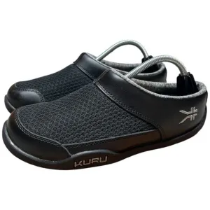 KURU Draft Women's 7 Black Slip On Clog Mule Comfort Slipper Shoes Leather Mesh