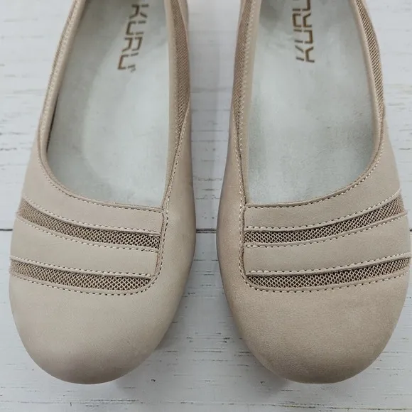 Kuru Grace Womens Size 8 Tan Beige Loafers Flats Shoes Leather Slip On Orthotic