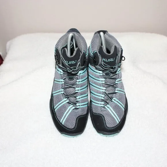 Kuru Womens Chicane Hiking Shoe High Top Gray Black Turquoise Size 8.5 Support