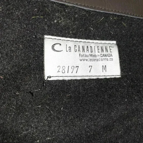 LA CANADIENNE-Gaetana-Patent Leather Gray-Green Wedge Boots-SZ 7-Excellent