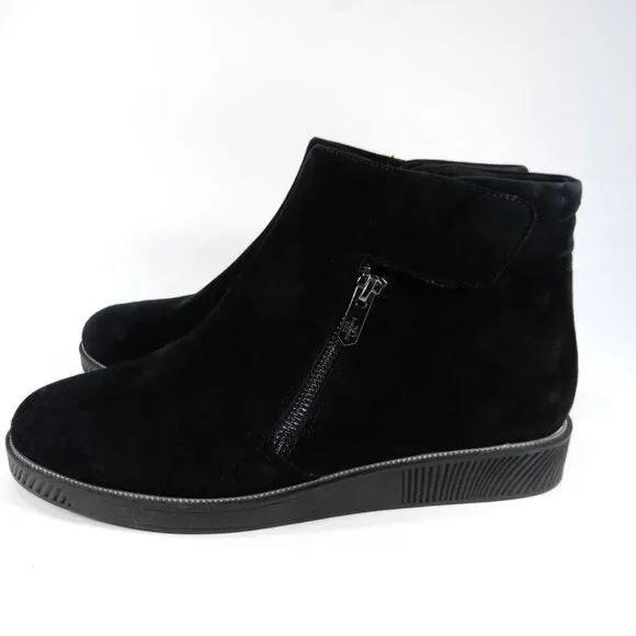 L'Amour des Pieds Jaidly Bootie Ankle Boots Size 10 Black Suede Comfort NEW $279