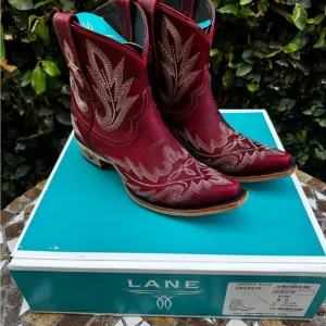 Lane Burgundy Western Boots