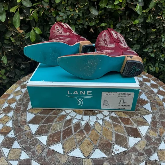 Lane Burgundy Western Boots