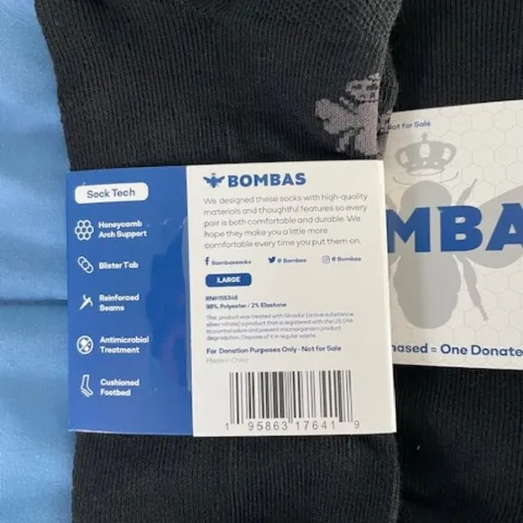 Large Bombas Ankle Socks x 10 pairs BUNDLE - Black - MENS UNISEX NEW lot GOTH