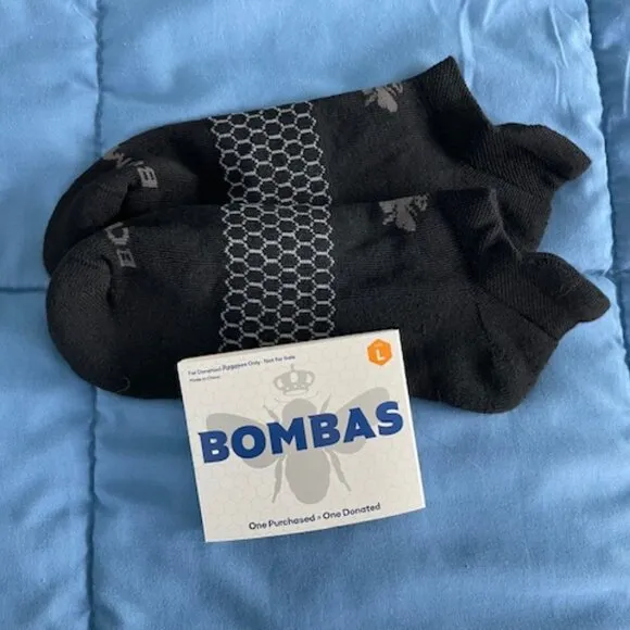 Large Bombas Ankle Socks x 10 pairs BUNDLE - Black - MENS UNISEX NEW lot GOTH