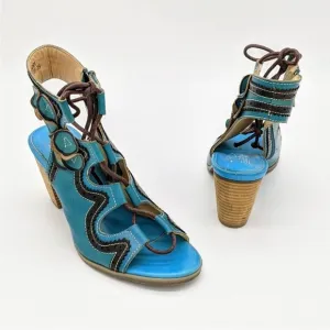 L'Artiste by Spring Step Alejandra Leather Ghille Sandals 10 or 41
