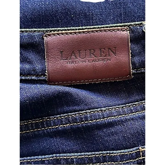 Lauren Ralph Lauren High-Rise, Wide-Leg, Dark Wash Jeans - Size 6  ***Item: 0351