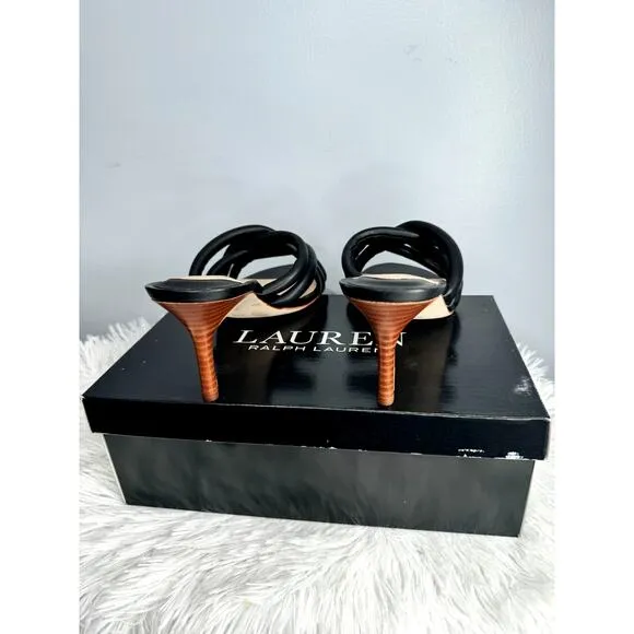 LAUREN RALPH LAUREN Liliana Sandals Black Size 10 NEW