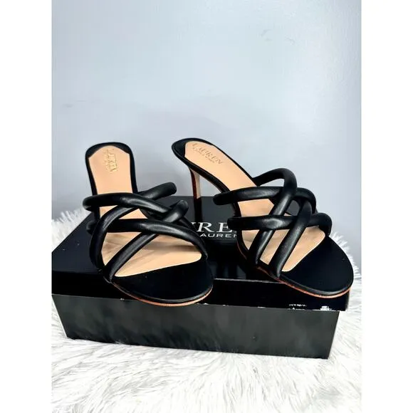 LAUREN RALPH LAUREN Liliana Sandals Black Size 10 NEW