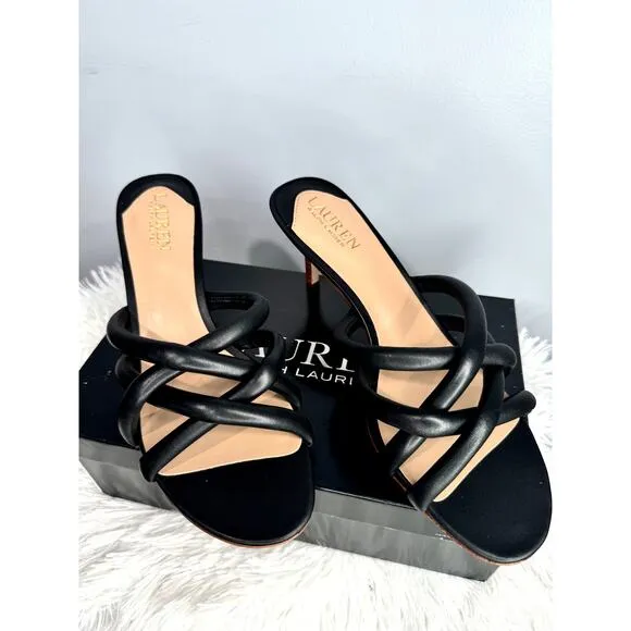 LAUREN RALPH LAUREN Liliana Sandals Black Size 10 NEW