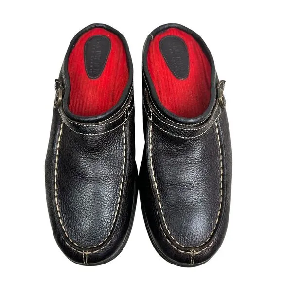 Lauren Ralph Lauren Womens Mule Loafer Clog Pebbled Brown Leather‎ Slip On 6.5-7