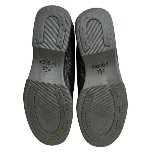 Lauren Ralph Lauren Womens Mule Loafer Clog Pebbled Brown Leather‎ Slip On 6.5-7