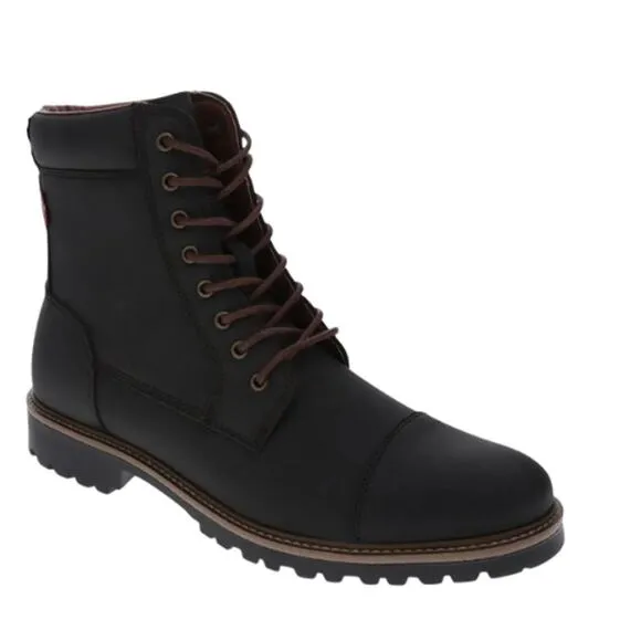 Levi's Mens Wyatt Distressed Vegan Leather Rugged Boot Black New Size 10.5