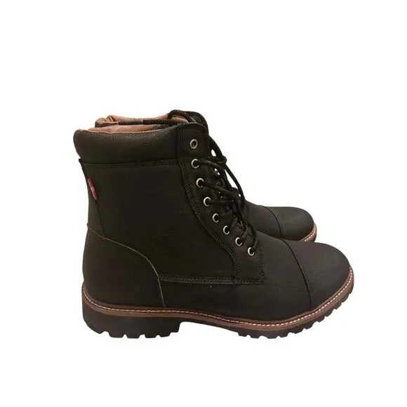 Levi's Mens Wyatt Distressed Vegan Leather Rugged Boot Black New Size 10.5