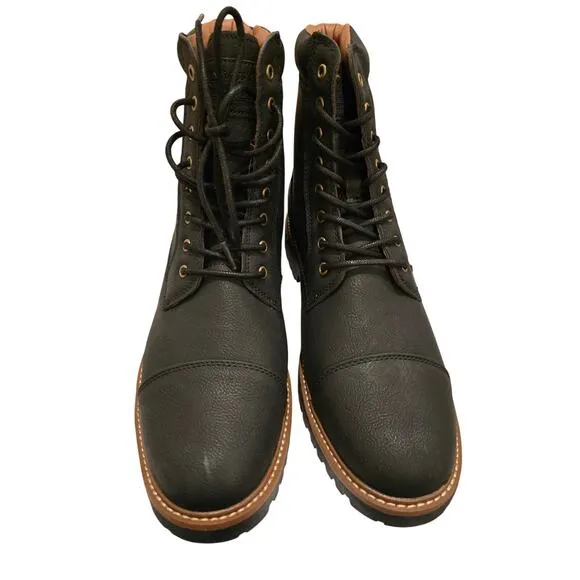 Levi's Mens Wyatt Distressed Vegan Leather Rugged Boot Black New Size 10.5