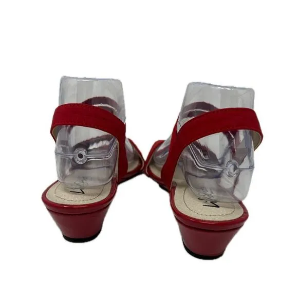 Life Stride Yolo Wedge Slip On Slingback Sandal in Red 7.5
