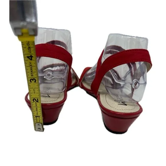 Life Stride Yolo Wedge Slip On Slingback Sandal in Red 7.5