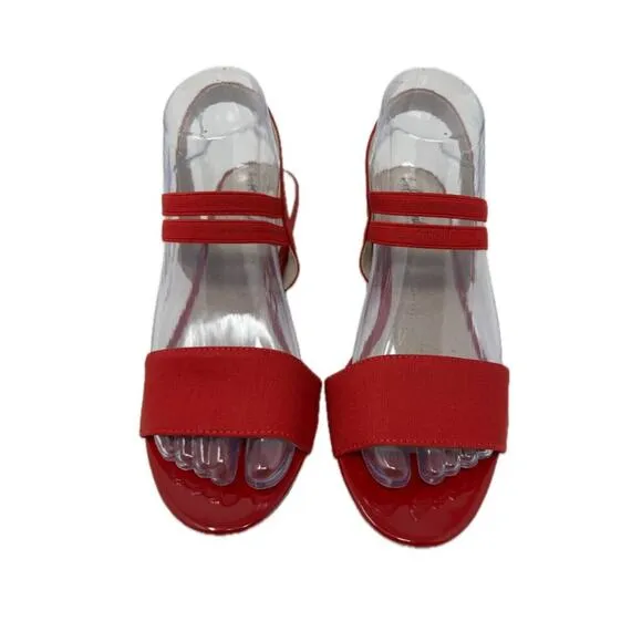 Life Stride Yolo Wedge Slip On Slingback Sandal in Red 7.5