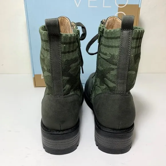 LifeStride Knockout Combat Boots Camo Lug Sole Booties Olive Green Size 8 NEW