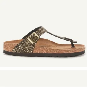 Like New! Birkenstock Women's Metallic Python Gizeh Toe-Post Sandal Sz 40