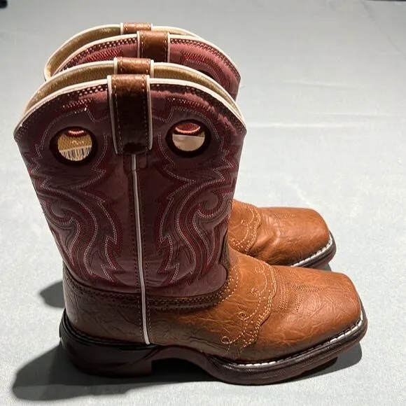 Lil' Durango Tan Lacey Western Boots Size 2M