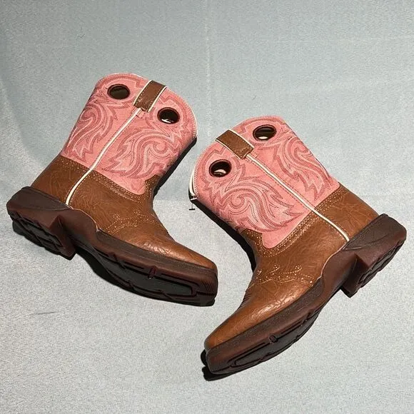Lil' Durango Tan Lacey Western Boots Size 2M