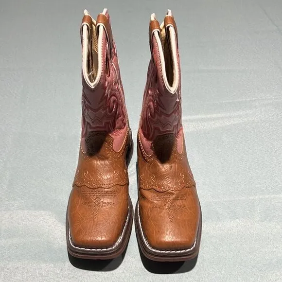 Lil' Durango Tan Lacey Western Boots Size 2M