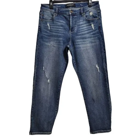 LIVERPOOL - KENNEDY CROP STRAIGHT W/ CUT HEM sz10