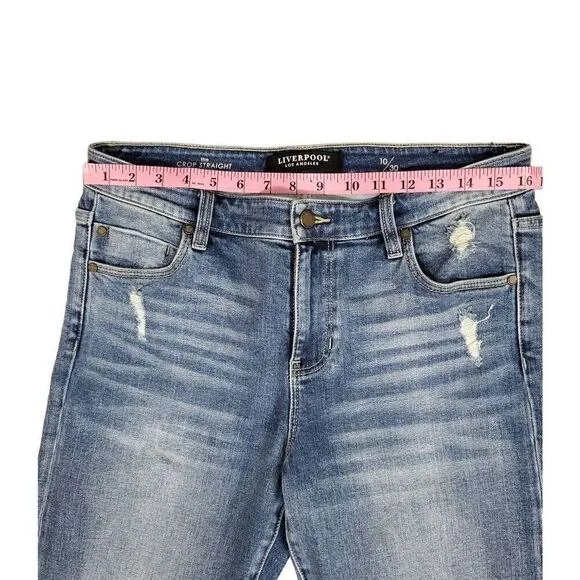 LIVERPOOL - KENNEDY CROP STRAIGHT W/ CUT HEM sz10