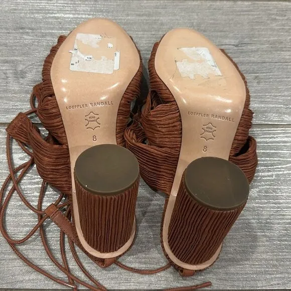 Loeffler Randall Teresa Pleated Lace-Up Sandals New!