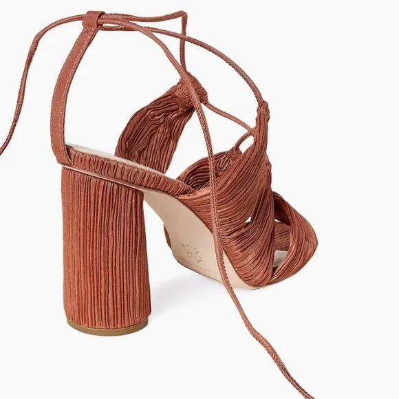 Loeffler Randall Teresa Pleated Lace-Up Sandals New!
