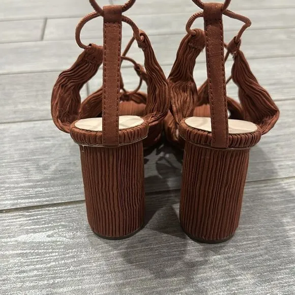 Loeffler Randall Teresa Pleated Lace-Up Sandals New!