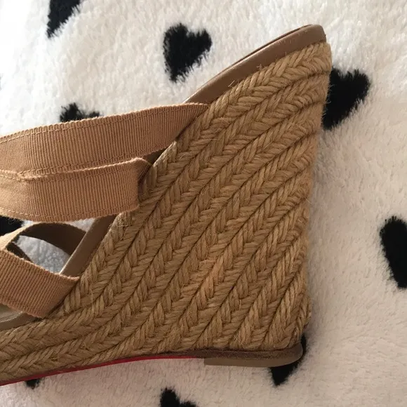 Louboutin Delfin Espadrille Wedge Sandals