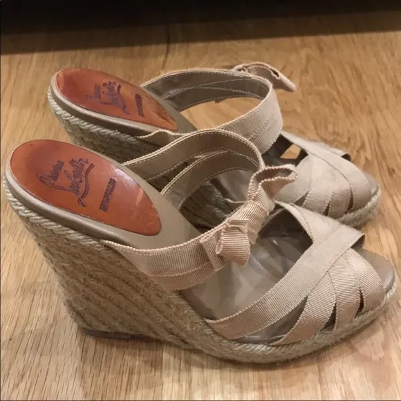 Louboutin Delfin Espadrille Wedge Sandals