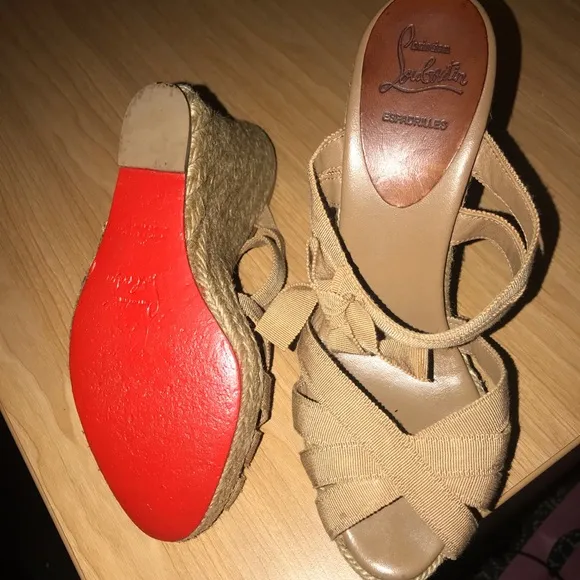 Louboutin Delfin Espadrille Wedge Sandals