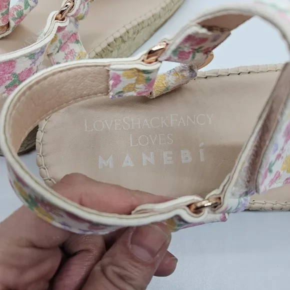 LoveShackFancy Loves Manebi floral espadrille strappy sandals EU 37